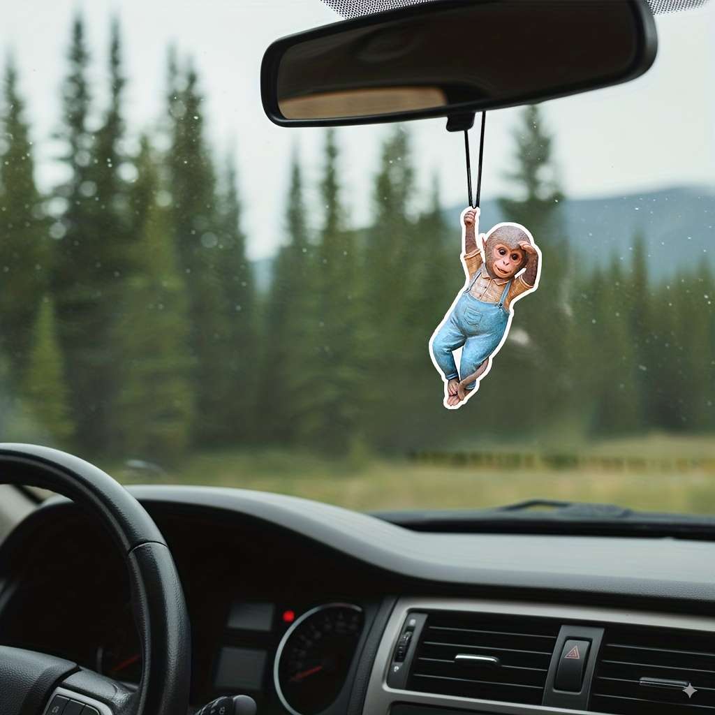 Car Interior Decor Style 2Pcs Monkey On A Swing