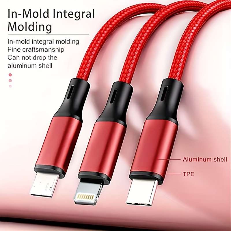 Charging Cable Color Pink 120Cm 47.5Inch 4.0Ft