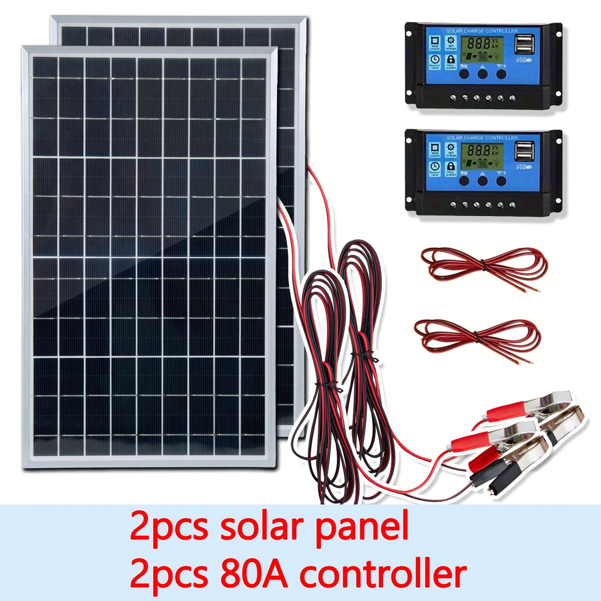 Solar Panel Style 2Pcs Solar Panels Without Controller