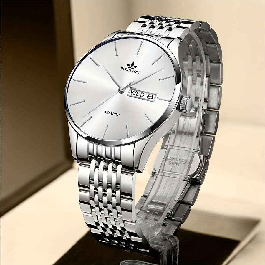 High End Luxury Stainless Fourron Men Luxury Stainless Steel Quartz