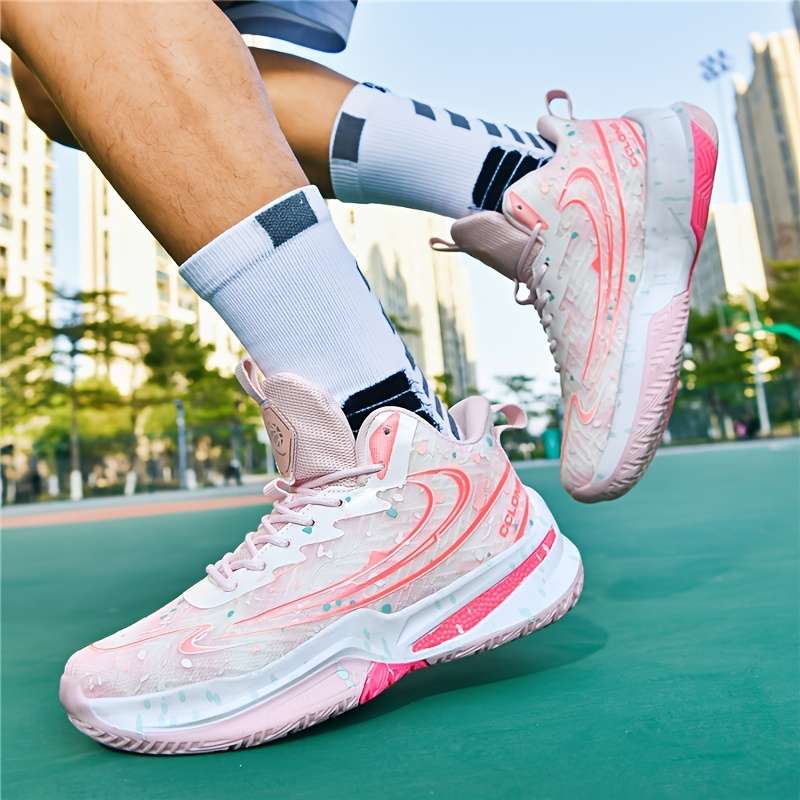Basketball Shoes Color White Pink Sizeuk 5
