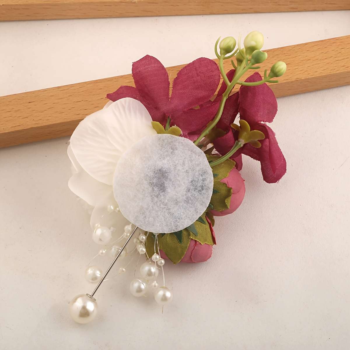 Wedding Supplies Color 4Pcs Dark Red Chest Flower