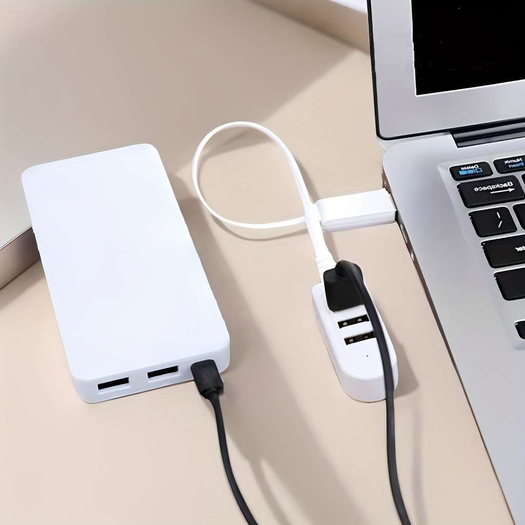 1pc 30cm 3in1 USB Multi-Port Adapter Cable 3 USB Charging with Data Transfer Night Light Car