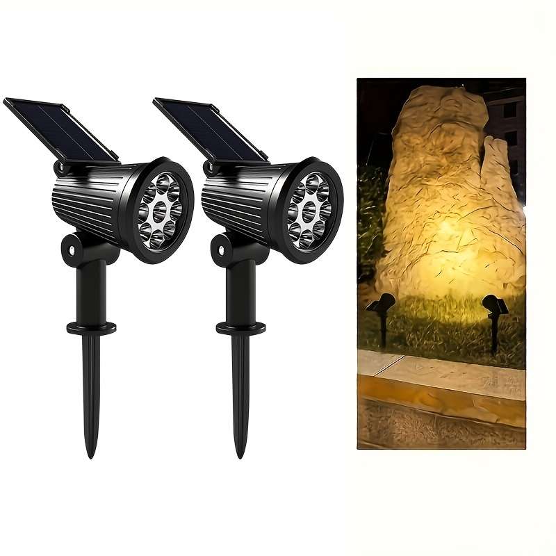 Solar Emergency Lights Color 2Pcs White Spotlight
