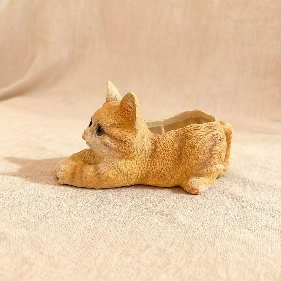 Flowerpot Color Lying Cat Gray