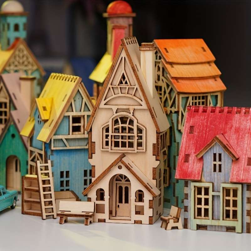 3D Building Model Puzzle Set