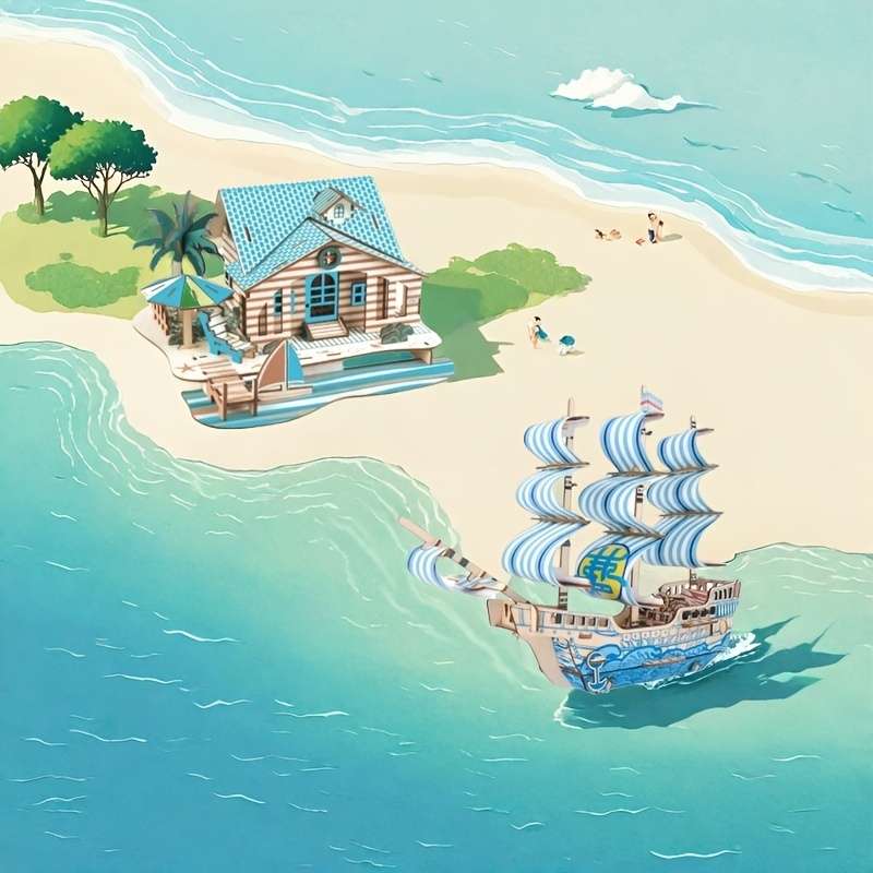 Building Toy Architectural Model Toy Set Style 2Pcs Set  Type B