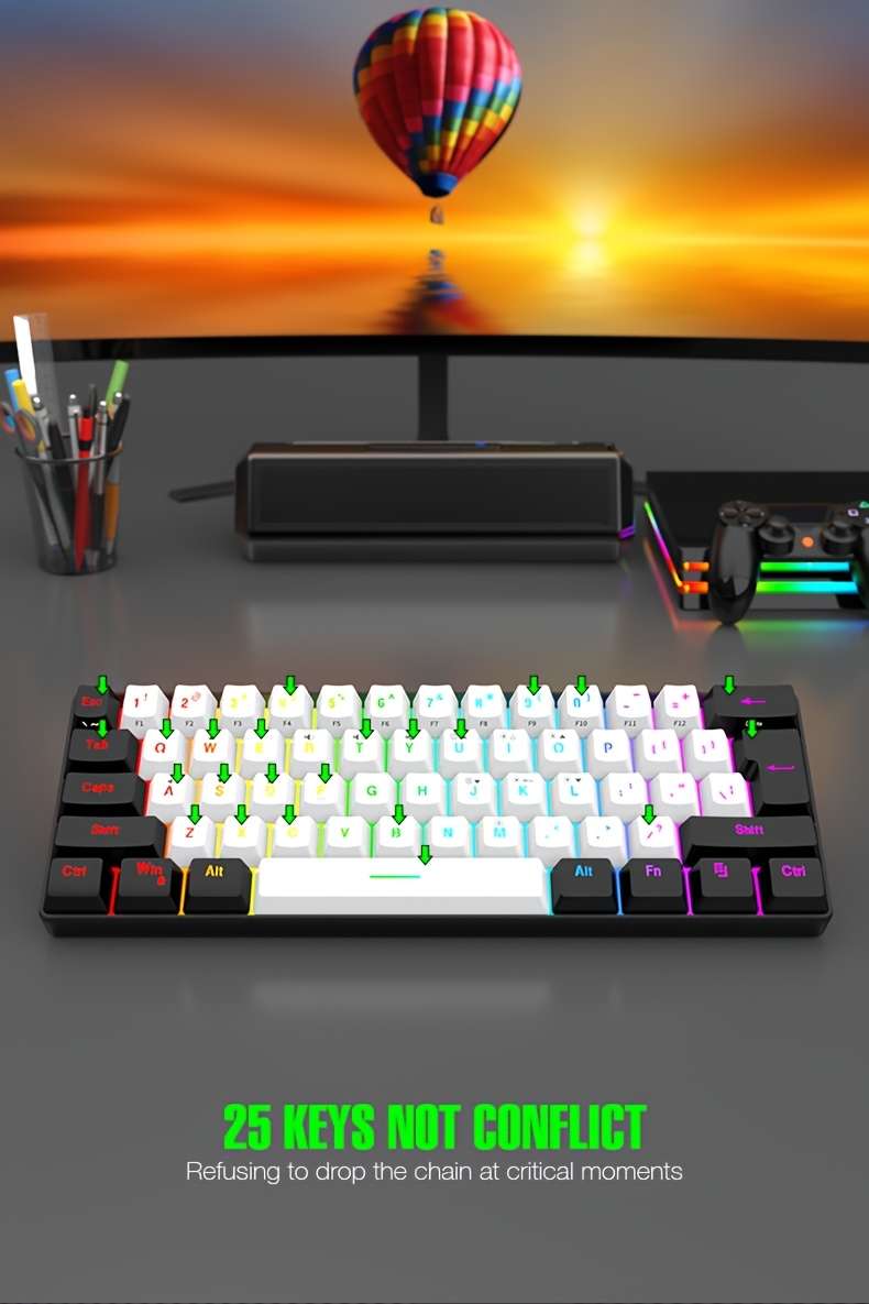Keyboard Color G61 White And Black