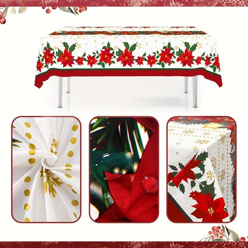 Christmas Tablecloth Size 130X220Cm Or 4.26Ftx7.21Ft