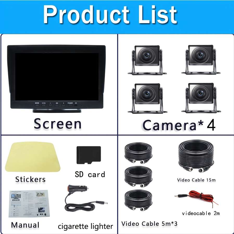 Quad Channel Inch Display Suitable For Rvs Tractors Buses Cement Trucks