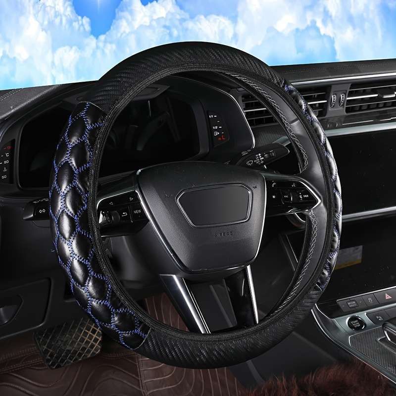 Car Steering Wheel Cover Black+White Line