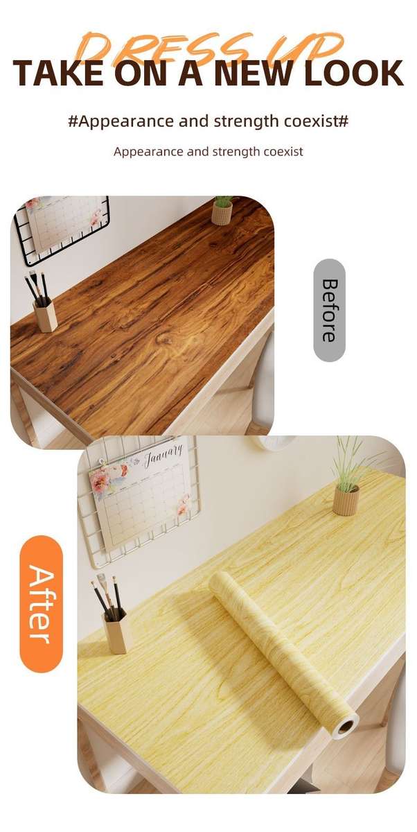 Self Adhesive Floor Stickers White Oak 39.99*100Cm