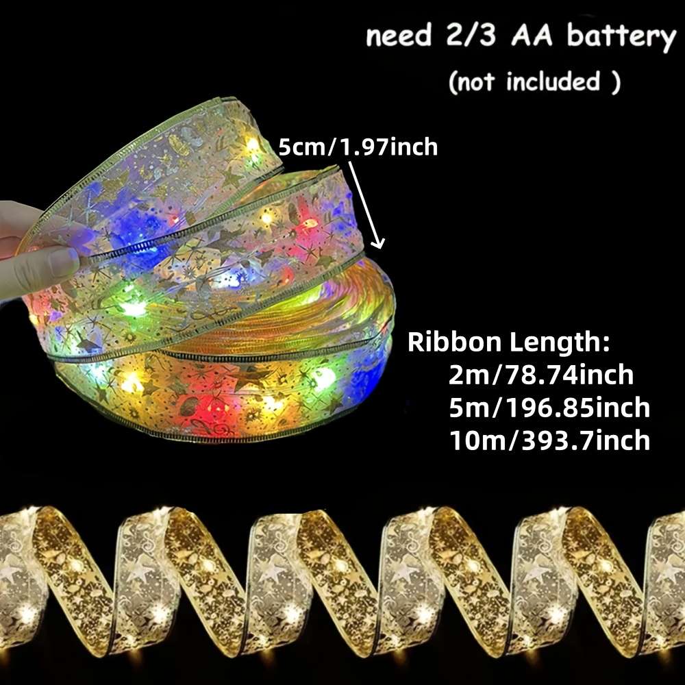 String Lights Color Golden Ribbon Warm Size2M 78.7In 20Led