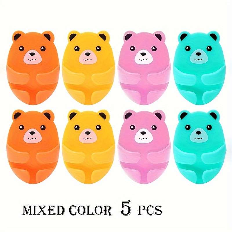 Bear Hook No Punching Storage Power Plug Hook Multi Purpose color 5pcs