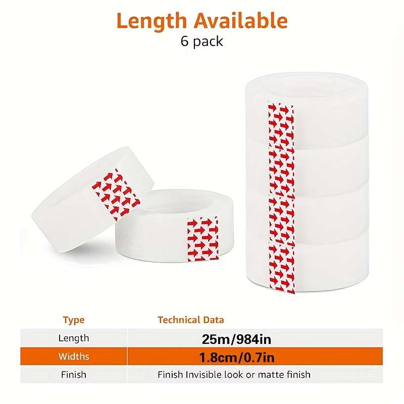 Adhesive Tape Model 1.8Cm*25M 0.7In*984In Quantity3 Rolls