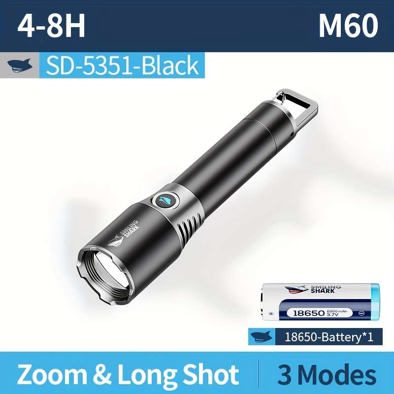 Flashlight Model Sd5351 Black1 High Voltage