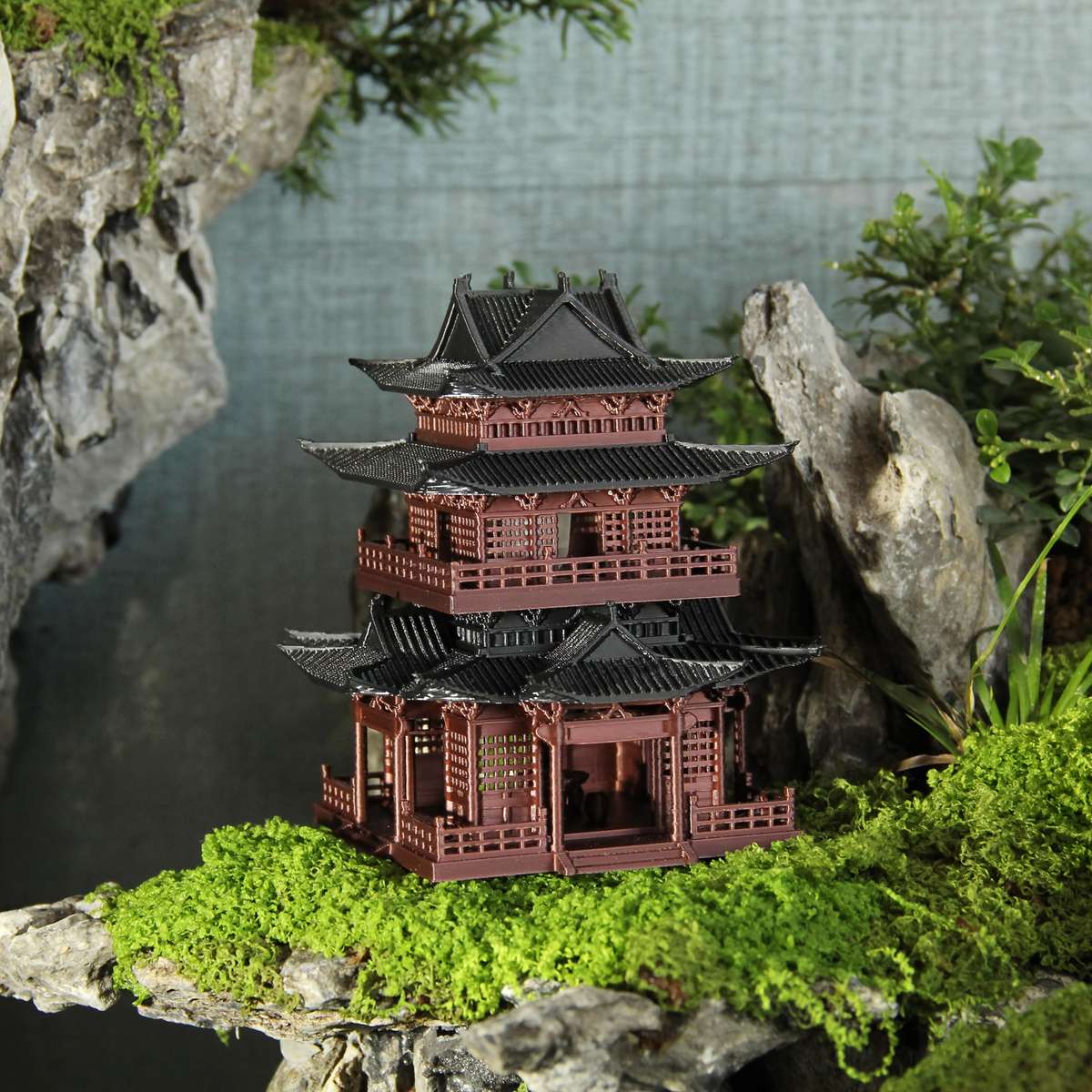 3D Building Model Puzzle Set Color Light Gold