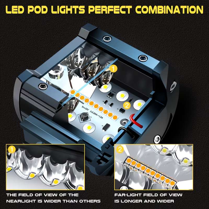 Car Lights Color 6 Modes Model 2 Pack Wire Set