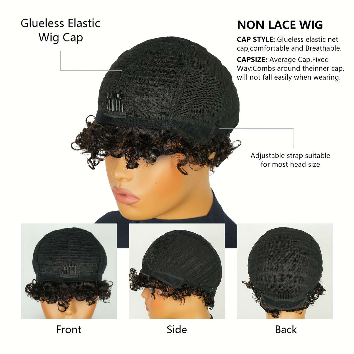 1B Womens Wigs Hair Length 15.24Cm
