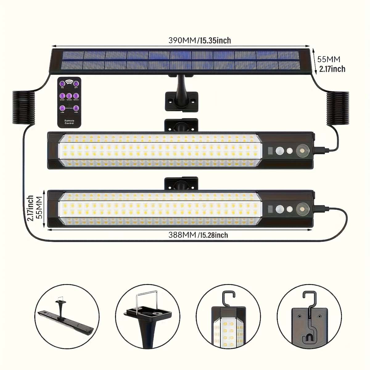 158LEDS 2XPE Outdoor Solar Light