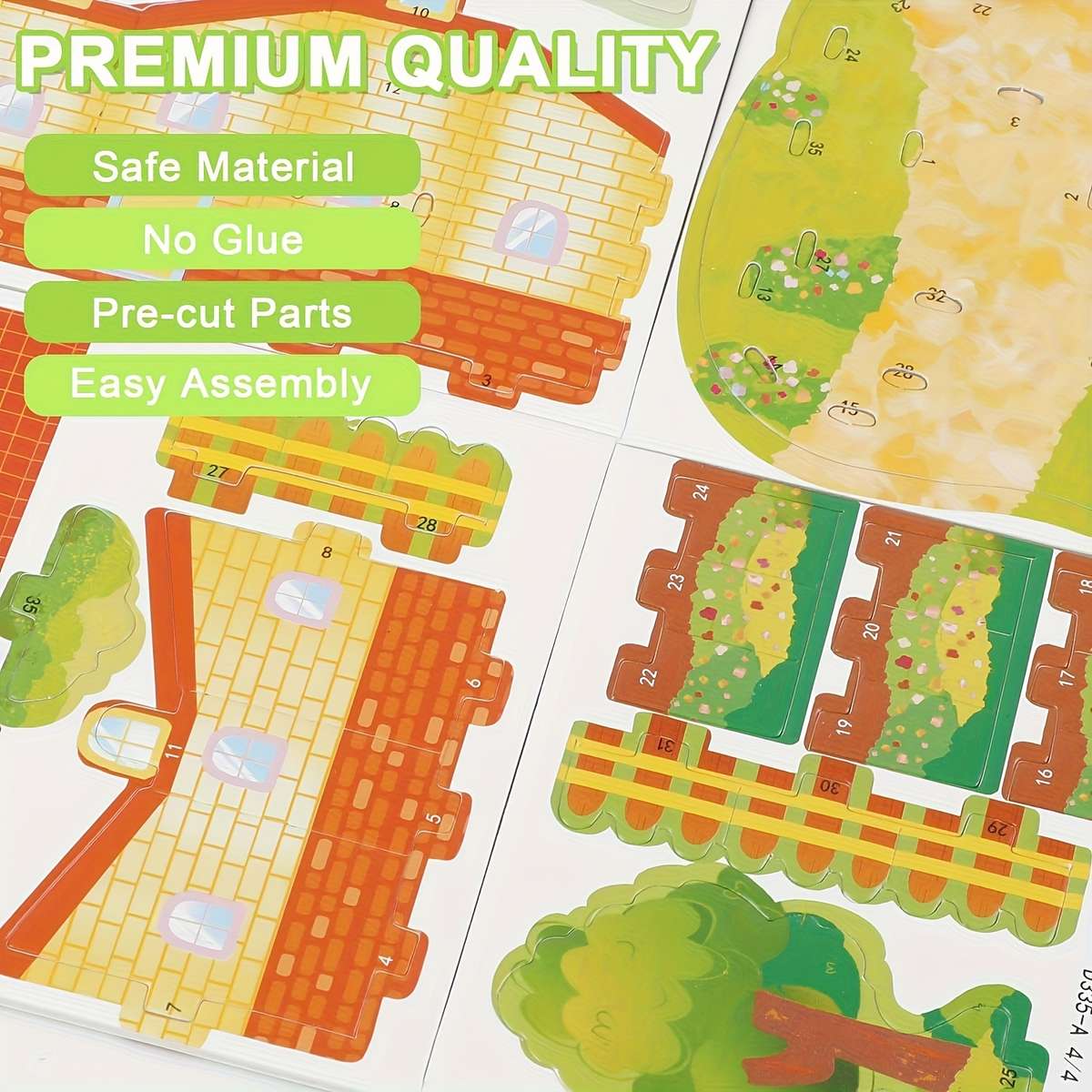 3D Building Model Puzzle Set Quantity 12Pcs