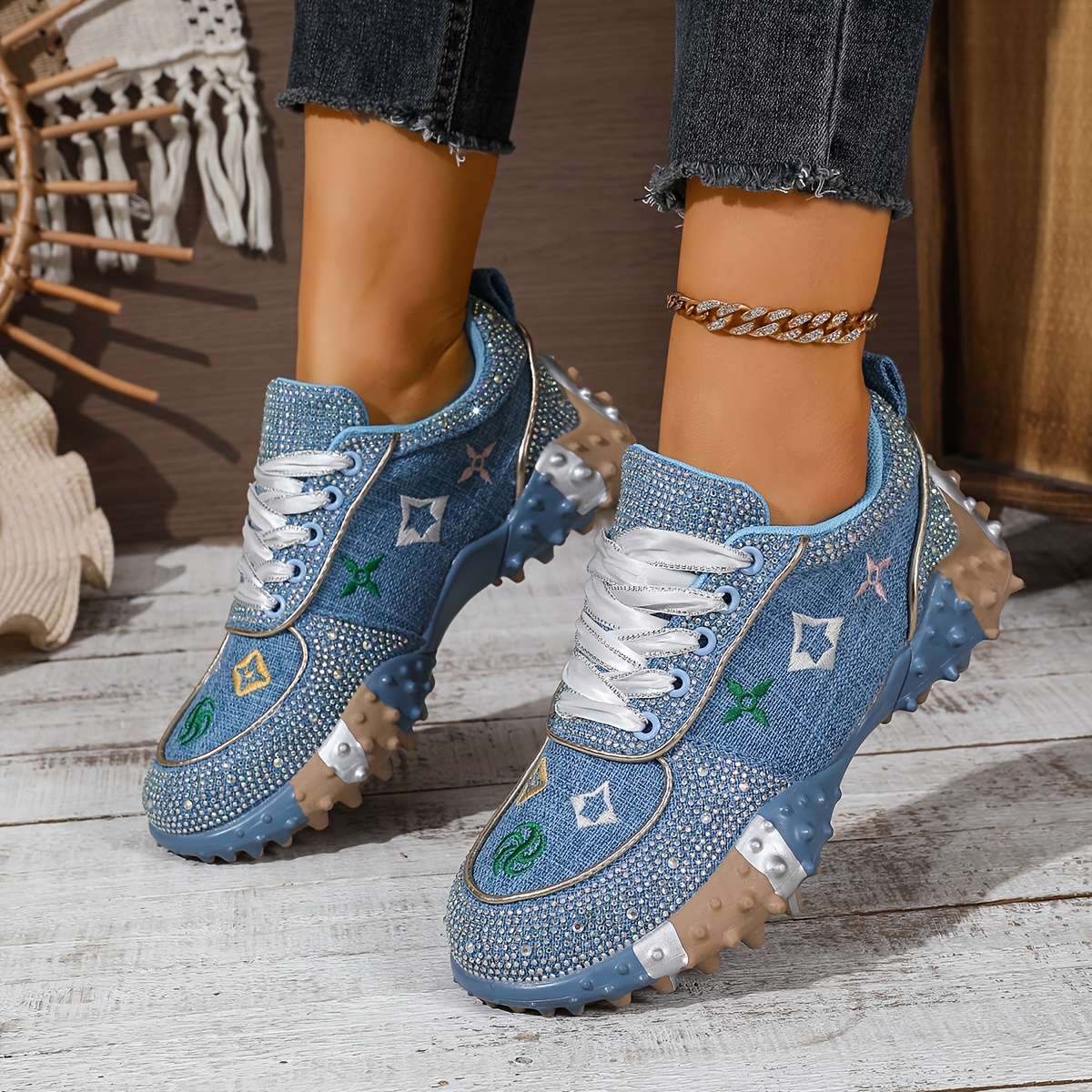 Women S Sneakers Color Blue Sizeuk 6.5
