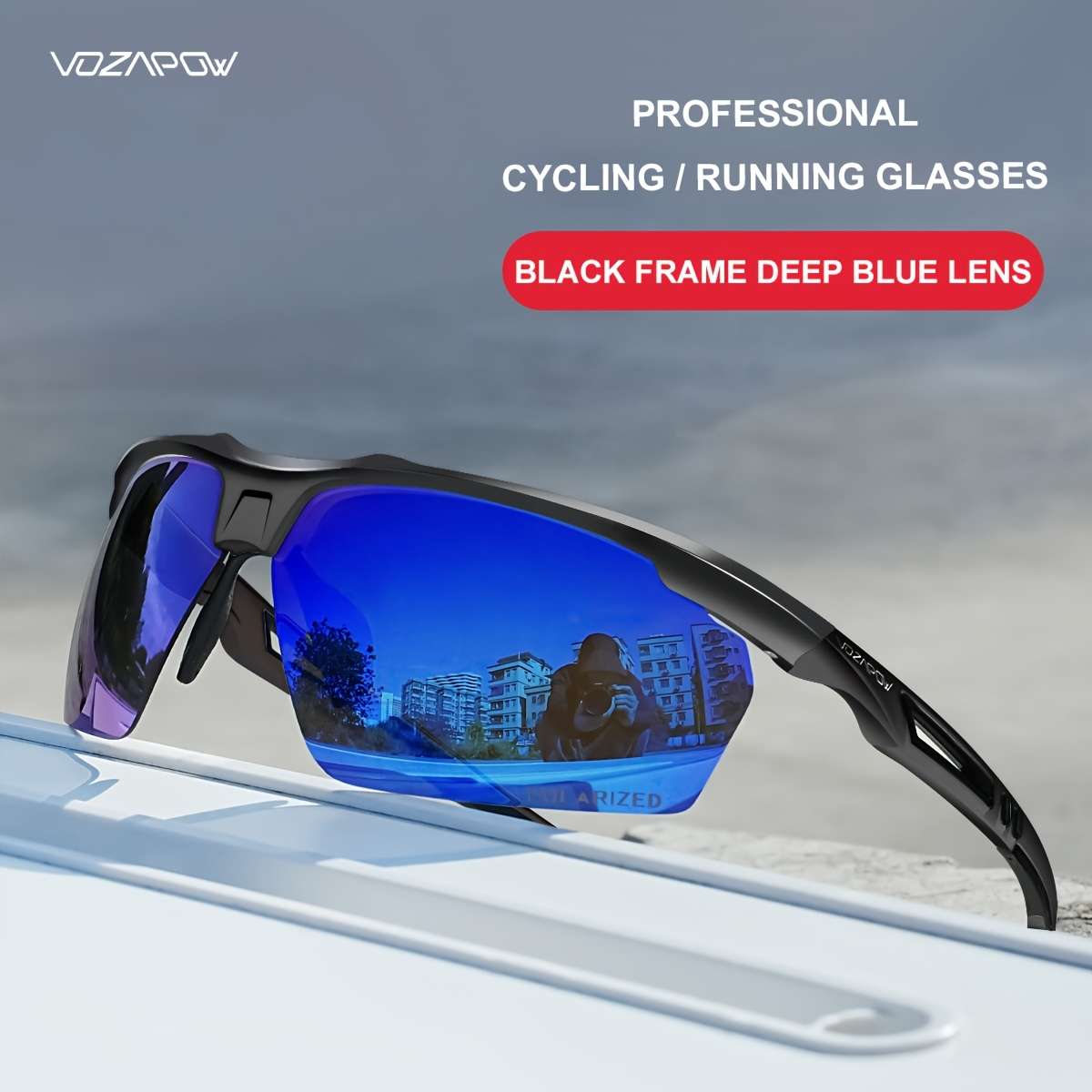Cycling Glasses Color White Frame Purple Lens