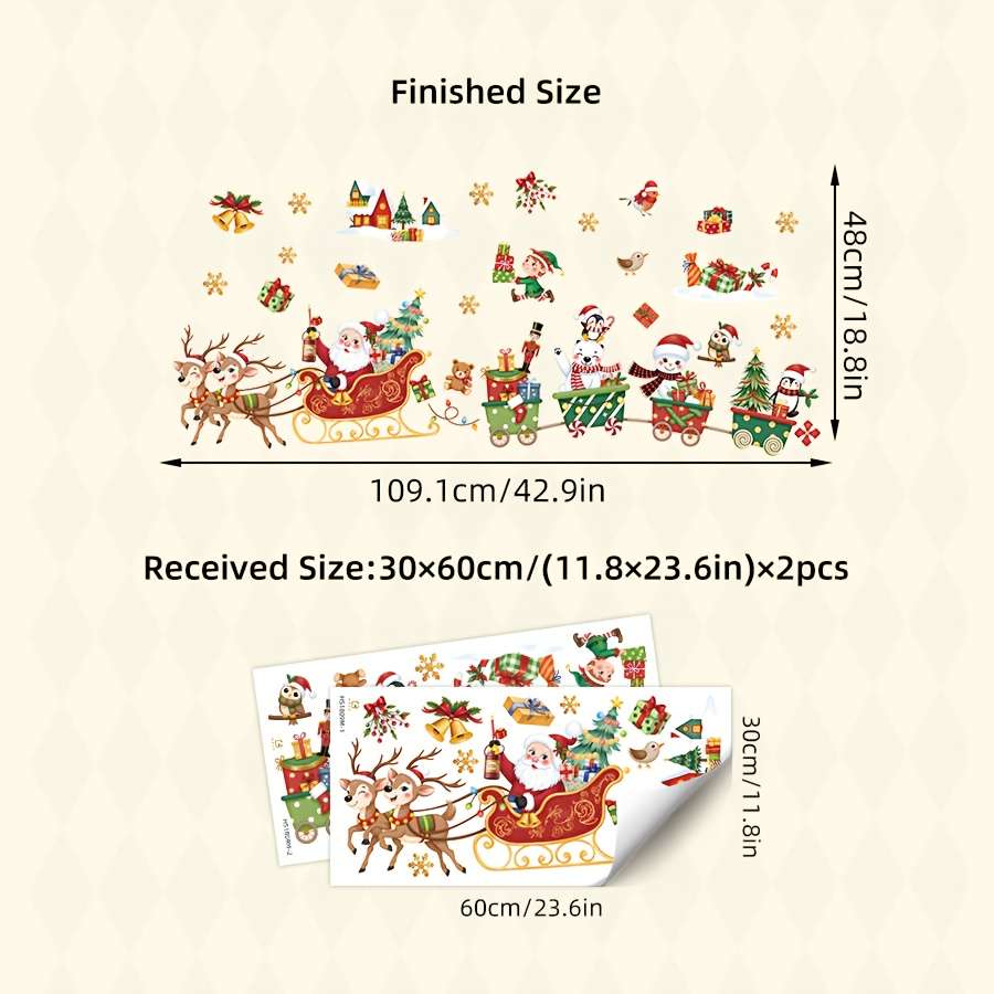 Christmas Decorations Size 2 Sheets 30X60Cm