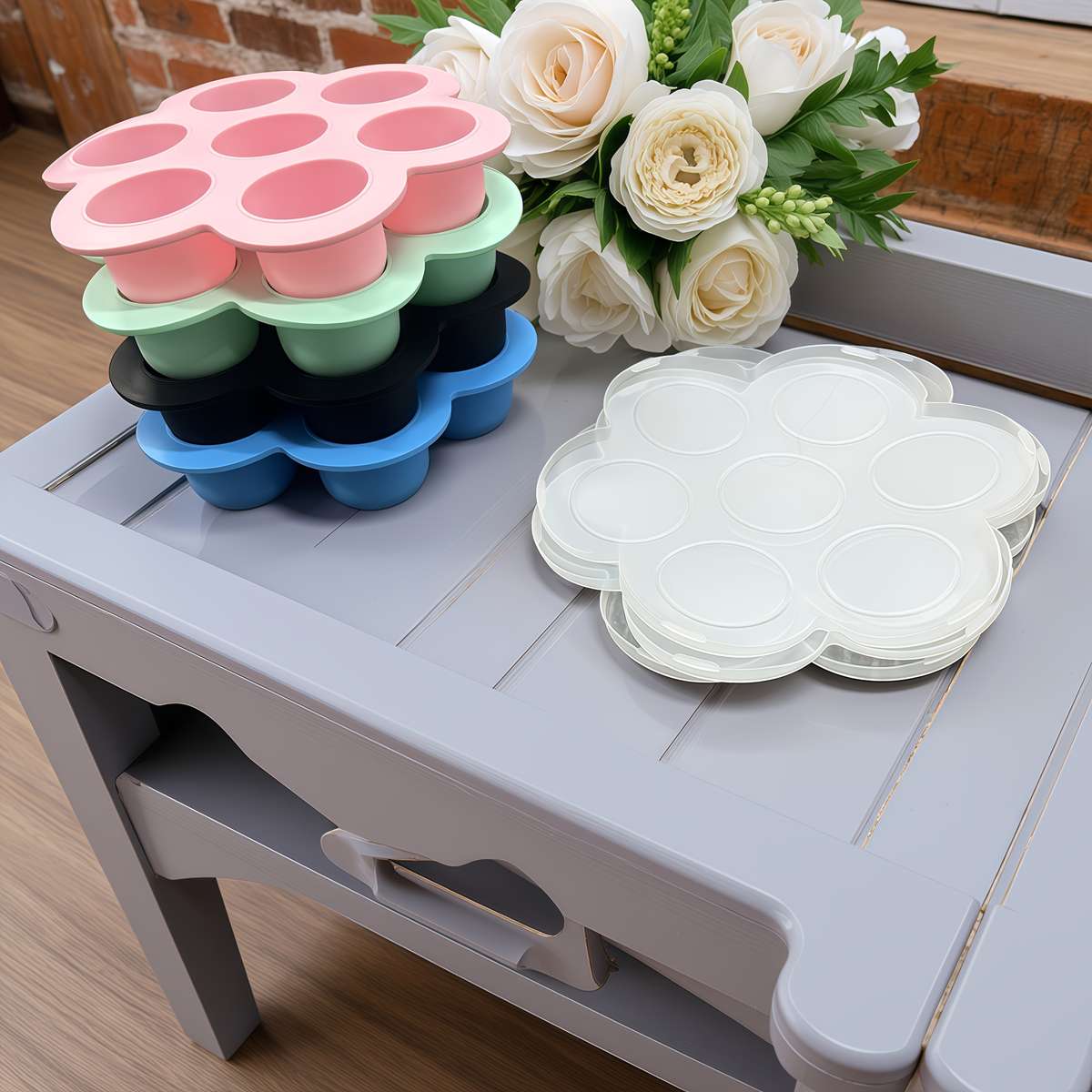 Ice Molds Color 2Pcs Pink Storagel
