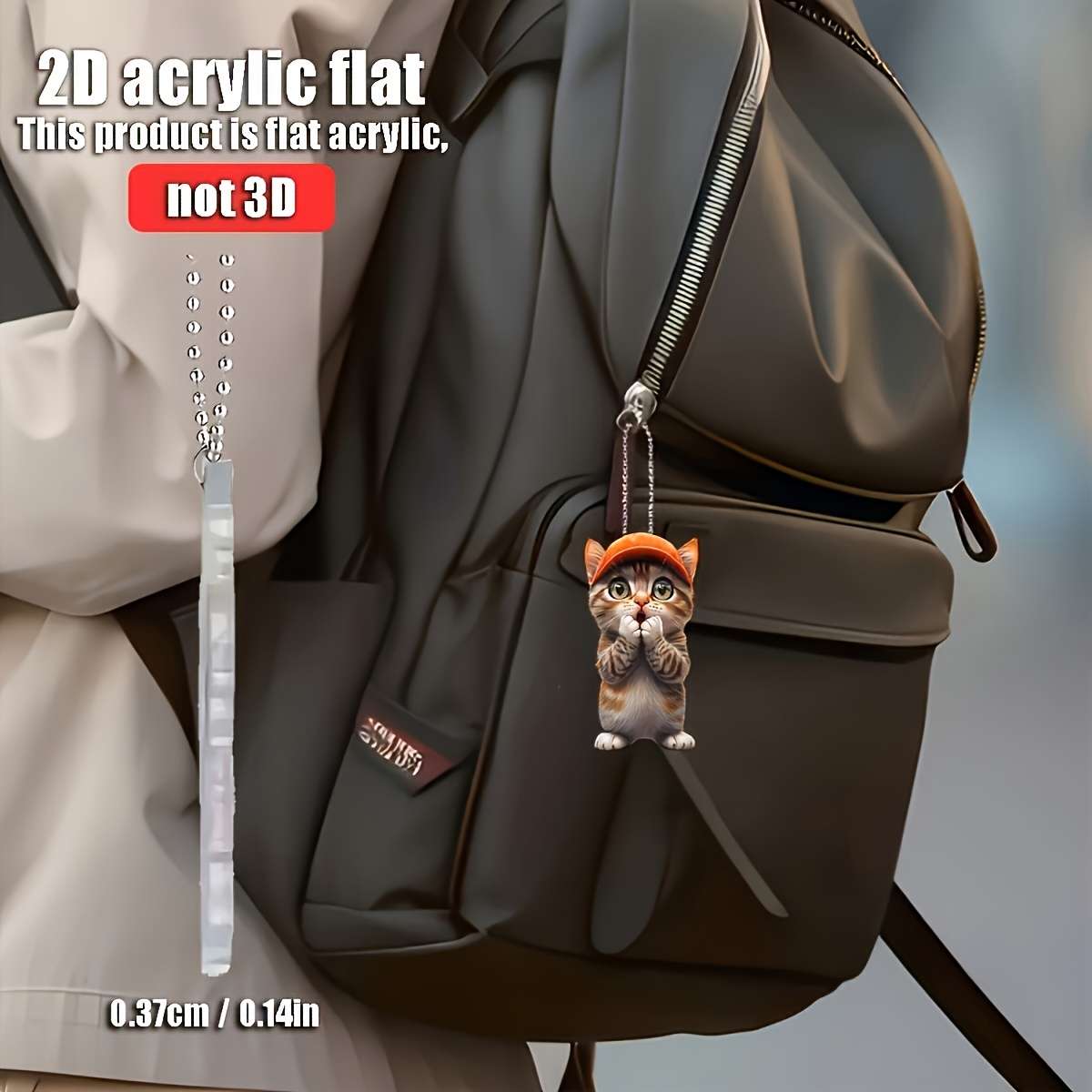Keychain Ornament Model Surprised Cat