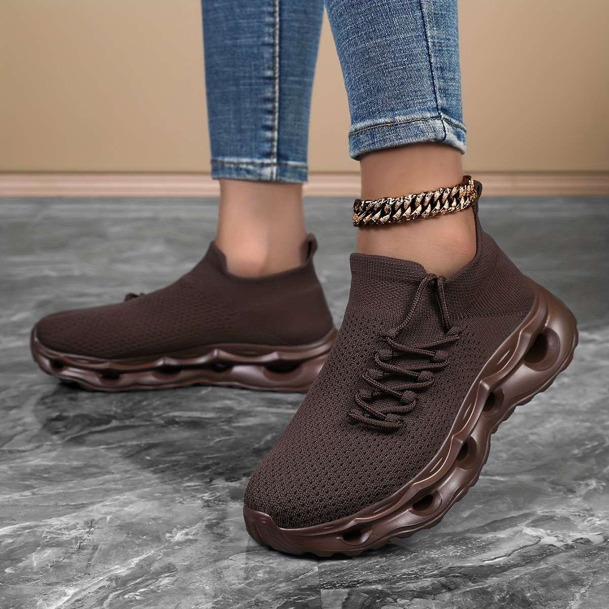 Women S Sneakers Color Brown Sizeuk 8