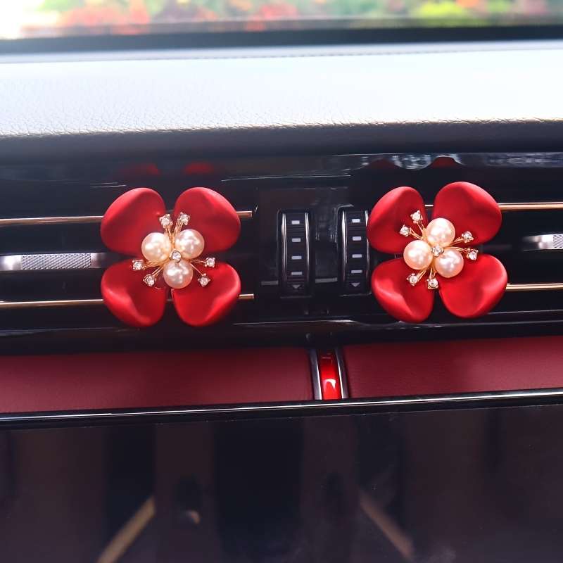 Car Interior Decor Items 2 Large Three Petal Flowers