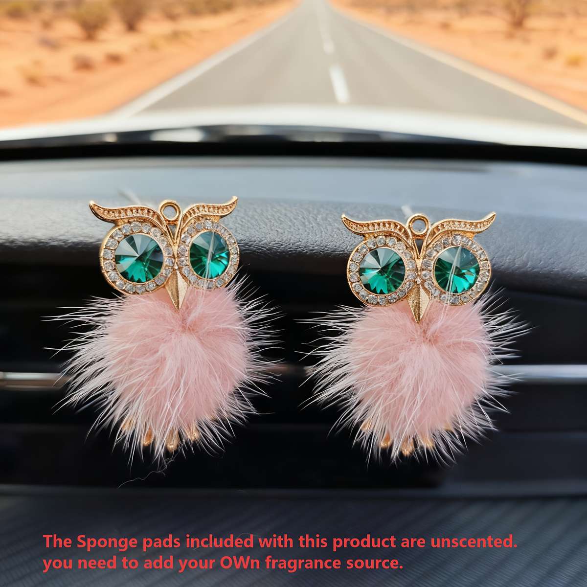 Car Interior Decor Color 2Pc Red Owl