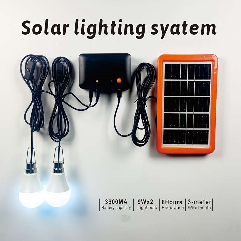 Solar Panel Color 3W Orange Solar Charging Lighting Kit