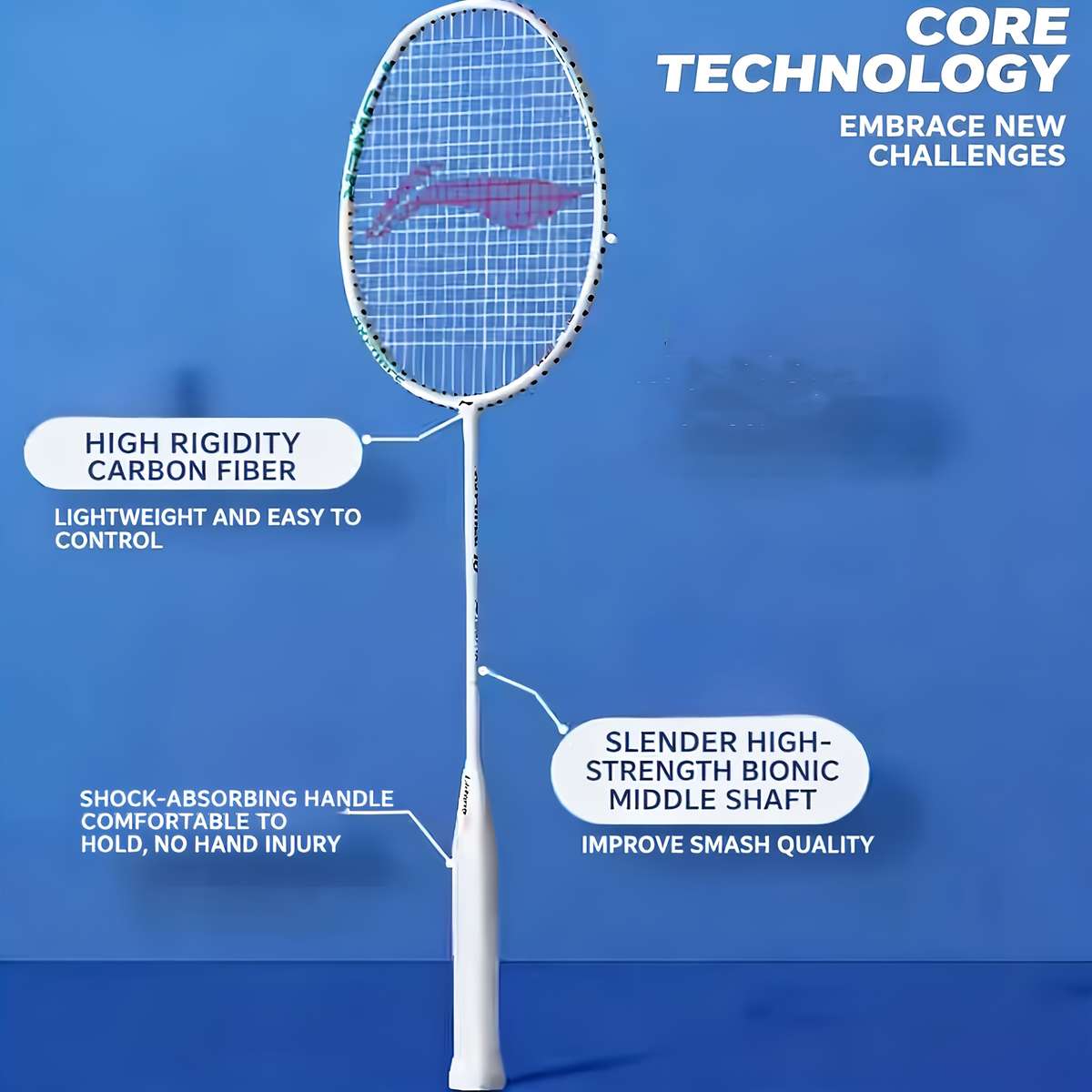 Badminton Racket Model Pearl White 5U