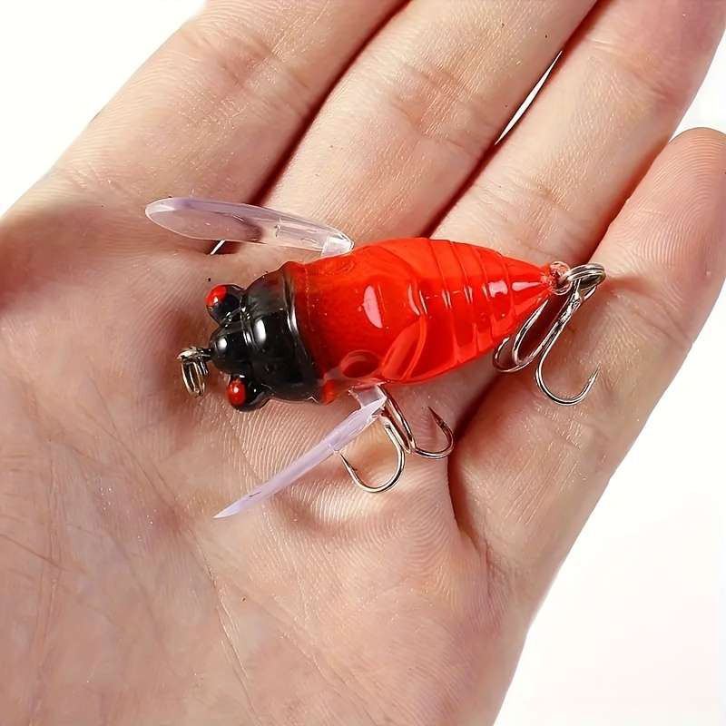 1pc 3D Eyes Cicada Fishing Lure Durable ABS Hard Bait for Freshwater Saltwater Angling