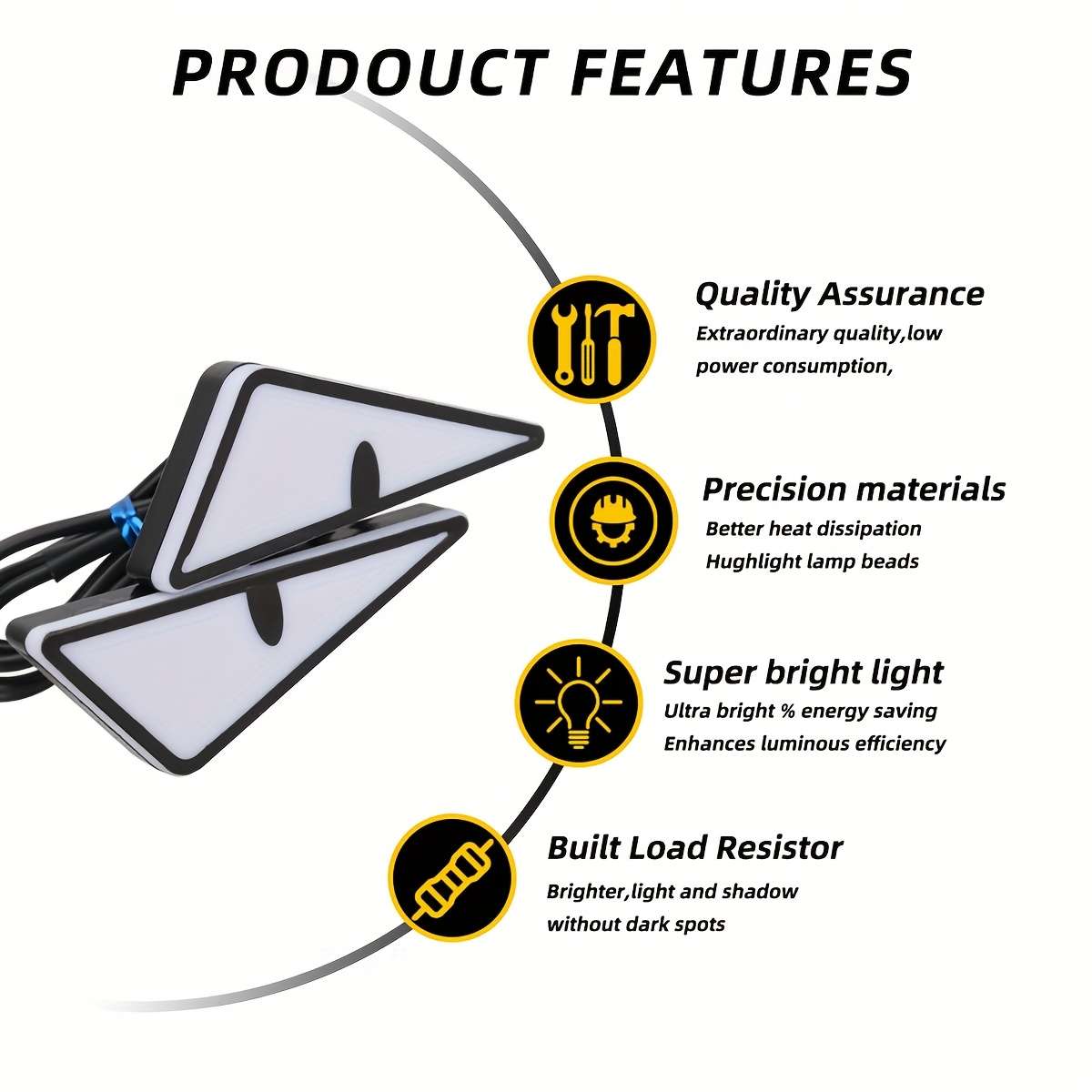 2Pcs LED Eagle Eye Lights Triangle Demon Eye Fun Atmosphere Lights