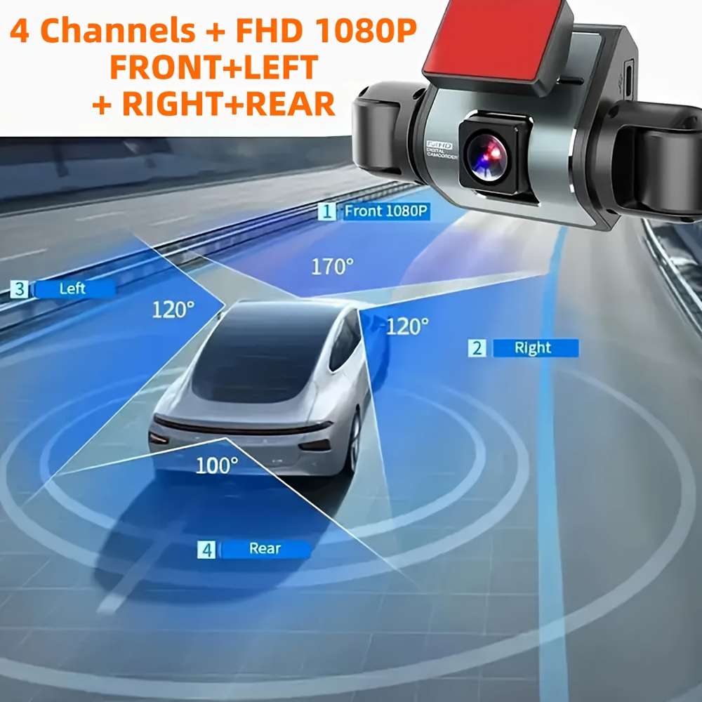 Dashcam Style Four Lenses Without Card