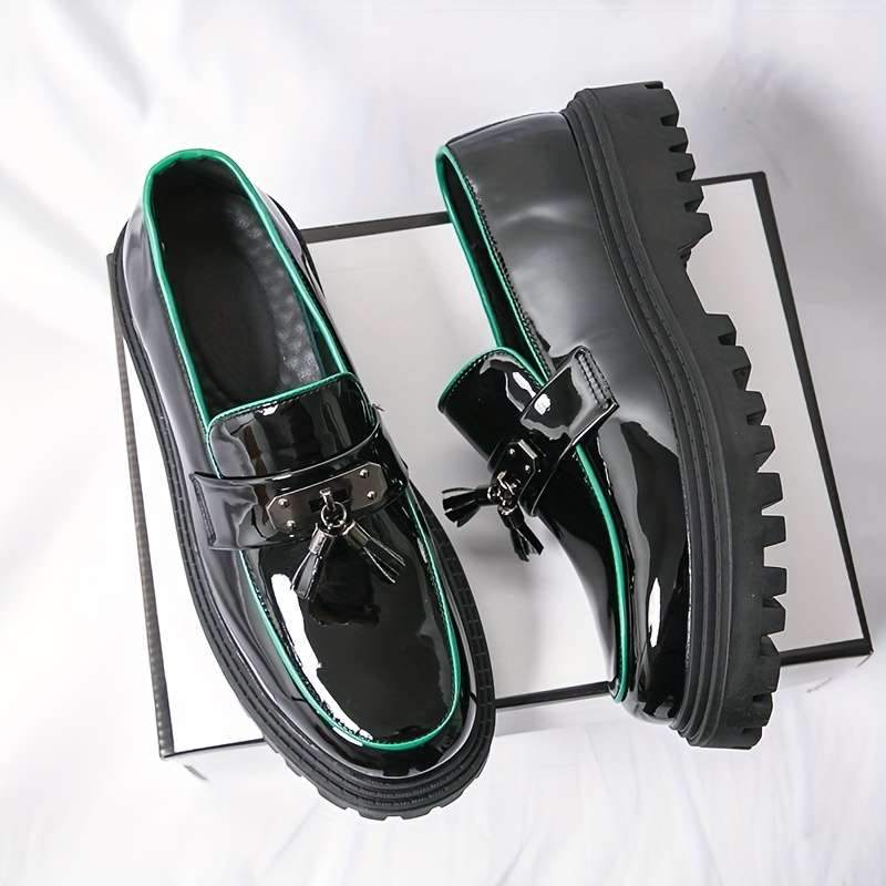 Mens Leather Shoes Color Blackred Sizeuk 8