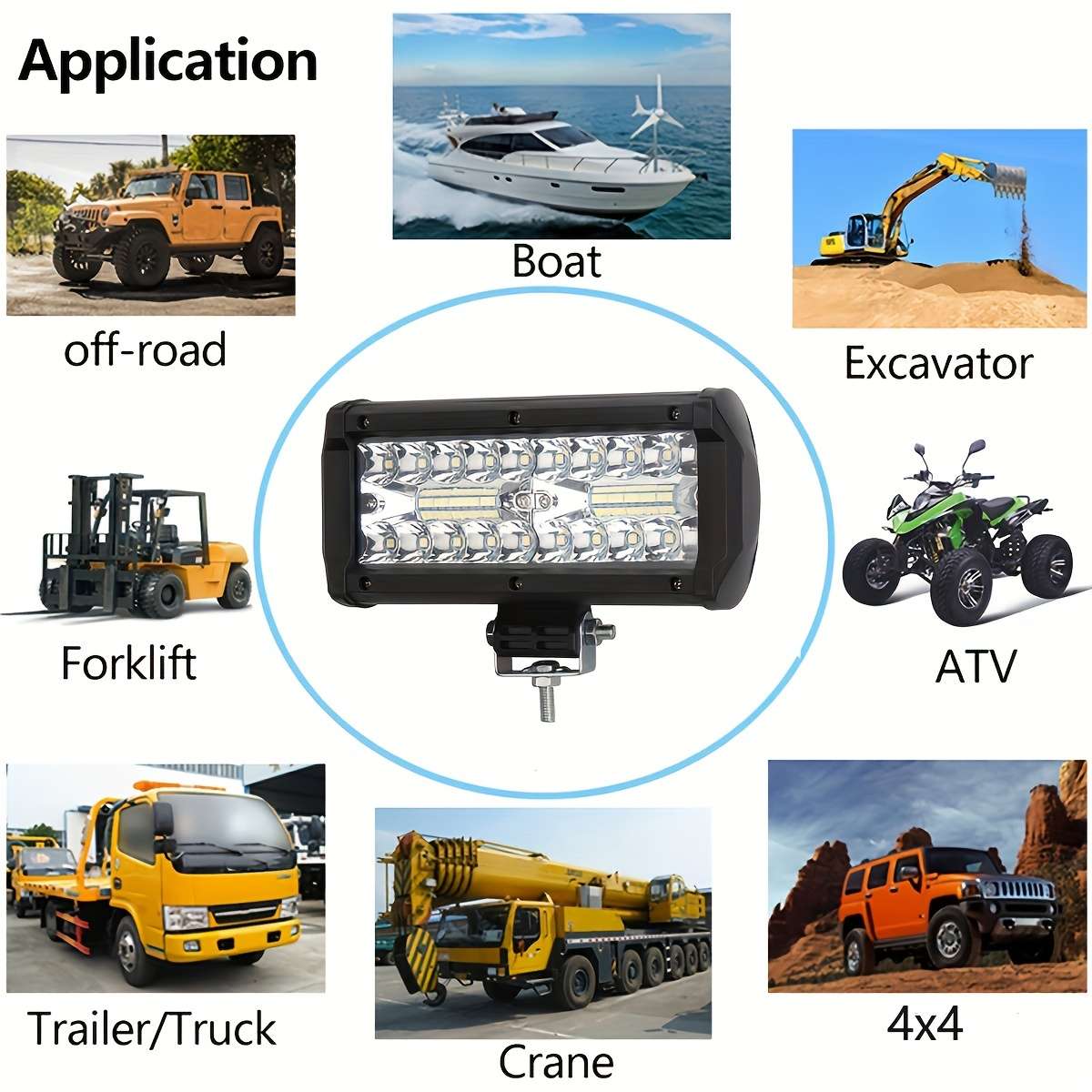 2pcs 7-Inch LED Light Bars 24000LM 40-SMD Universal Driving Fog & Daytime Running L