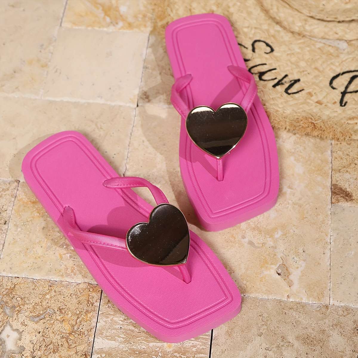 Ladies Summer Flip Flops Black Uk 7.5-8