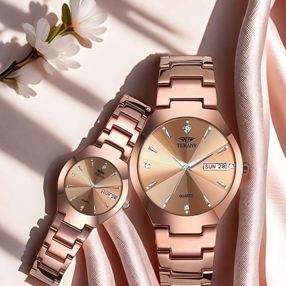 2Pcs Classic Couple Watches
