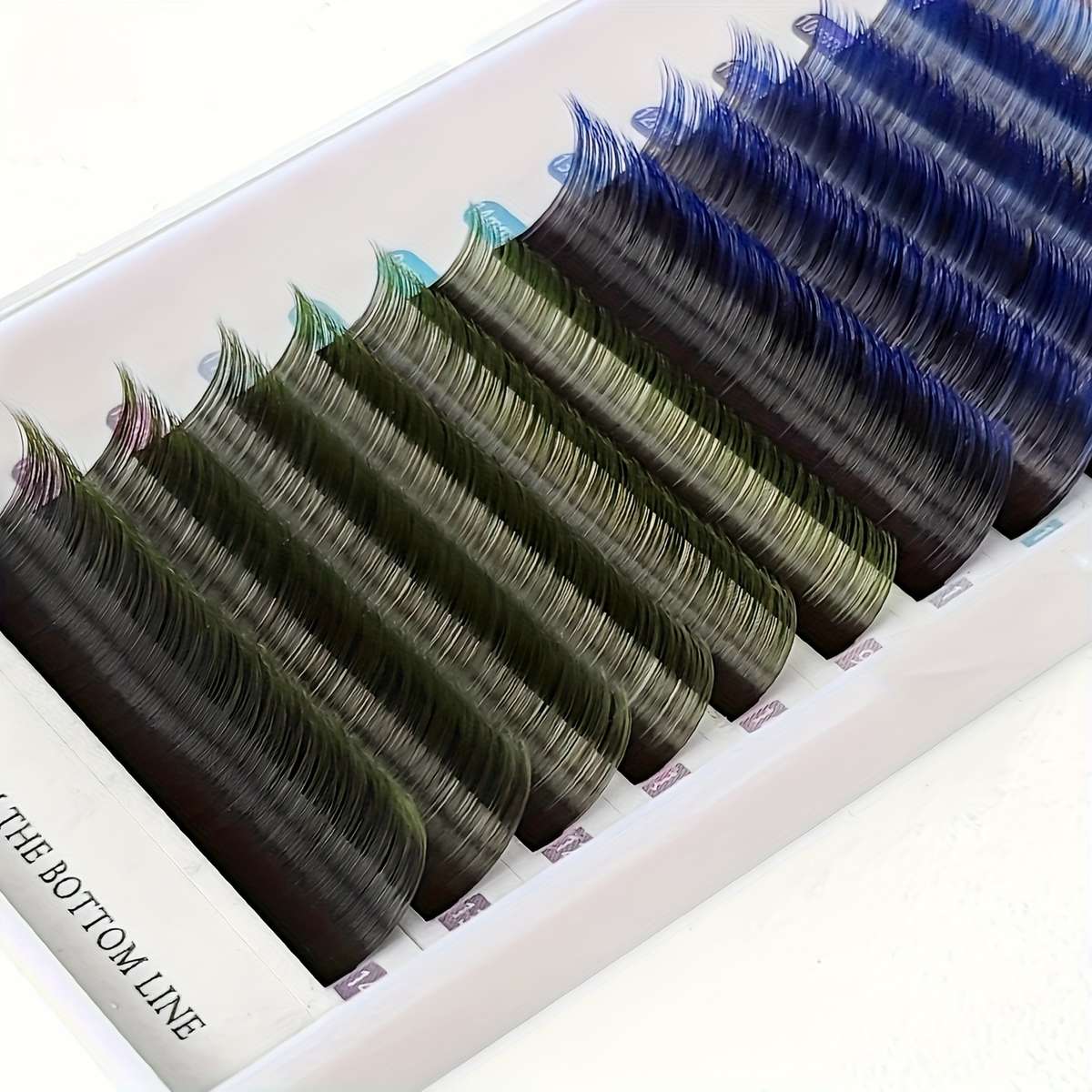 Professional Colored Mink Lashes Color Ombre Blue Size D 007 Mix8 15mm 15mm