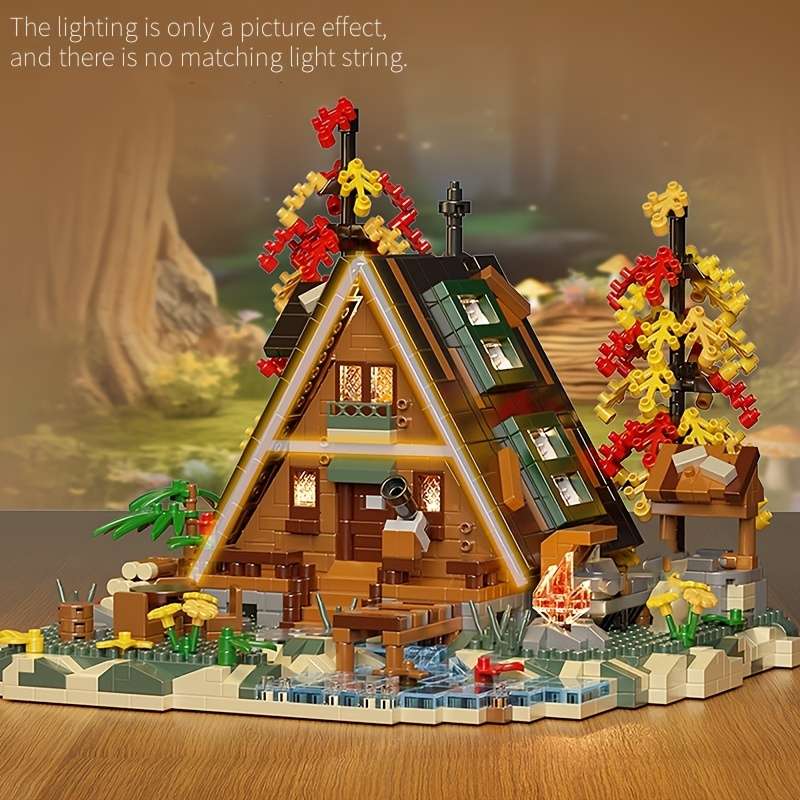 Building Toy Architectural Model Toy Set Style Autumn Forest Tree House  No String Lights