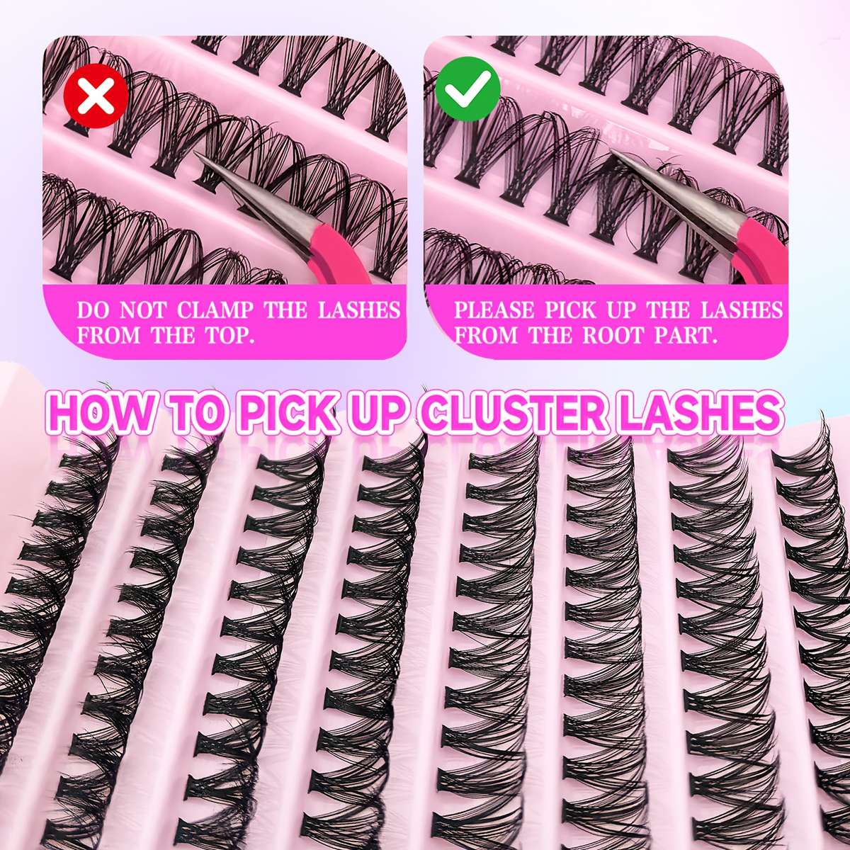 200pcs Natural Volume Cluster Lashes Style Versatile