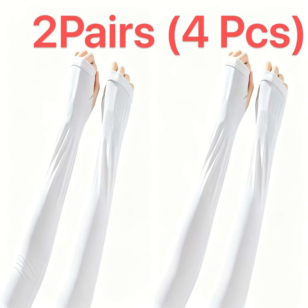 Sunscreen Sleeves Color White 2Pcs