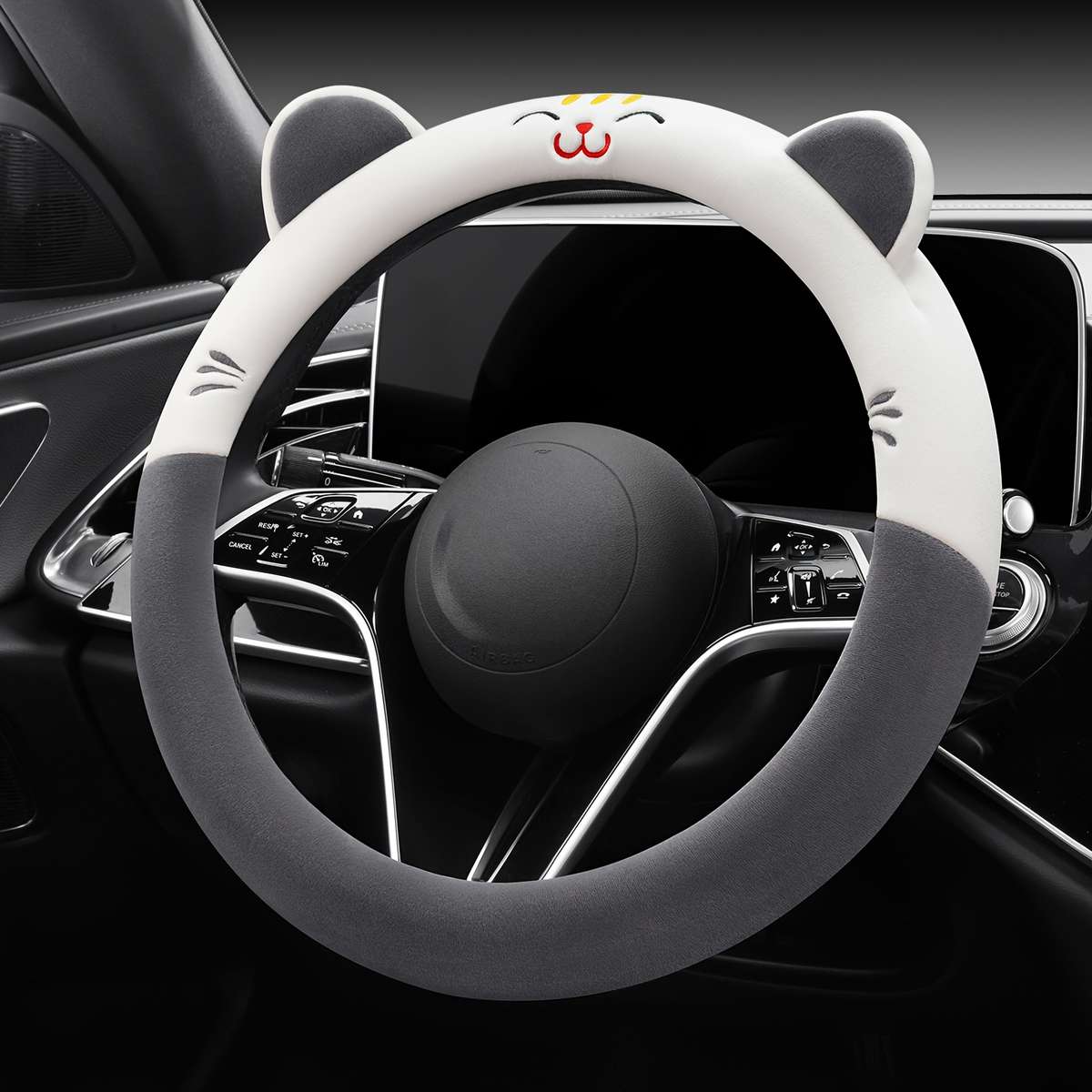 Car Steering Wheel Cover Kitten Blue