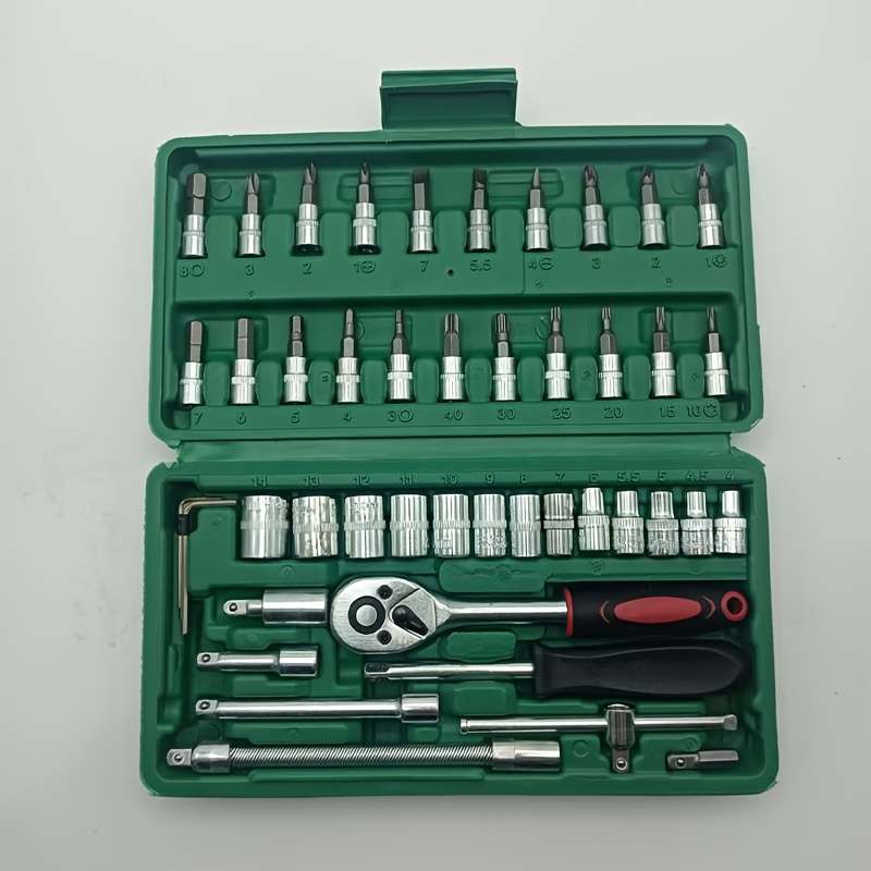 Screwdriver Bit Tool Set Color Portable Tool Set   46 Pieces Black Size Gb46And3 7564 3