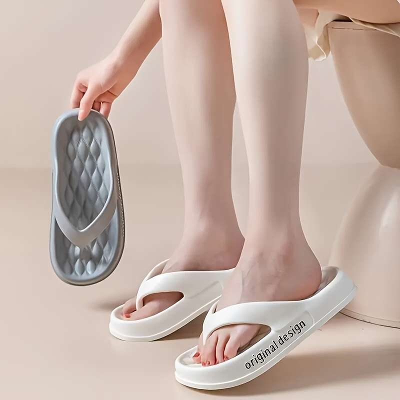 Ladies Summer Flip Flops Grey Uk 7.5-8