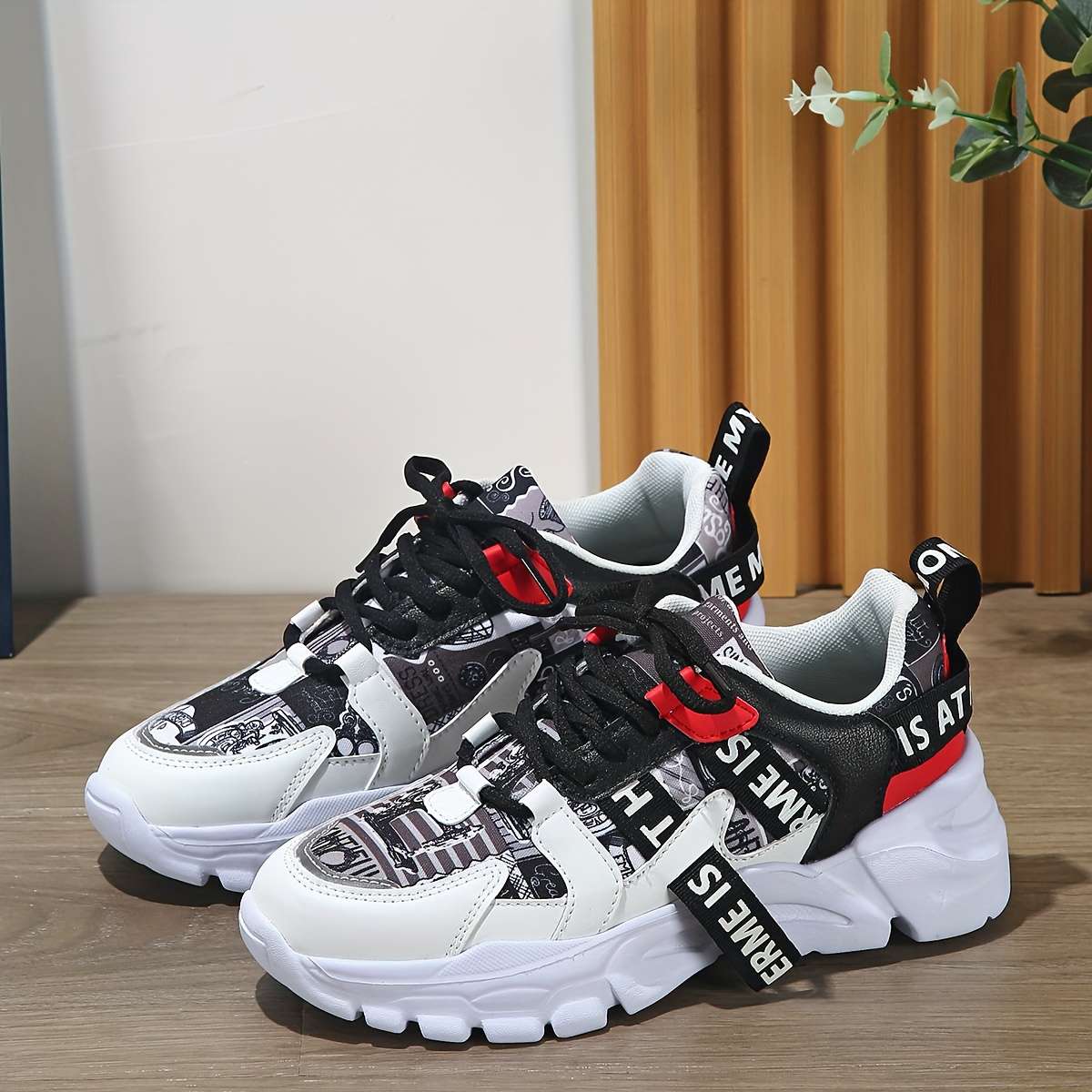 Sneakers Color White Black Red Sizeuk 7.5